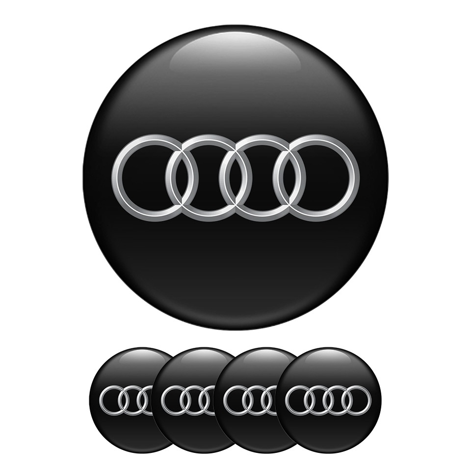 Audi Center Hub Dome Stickers Classic Style, Wheel Emblems, Stickers