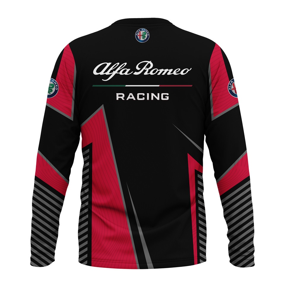 Alfa Romeo Racing Long Sleeve Black Red Color Logo Edition | T-shirts ...