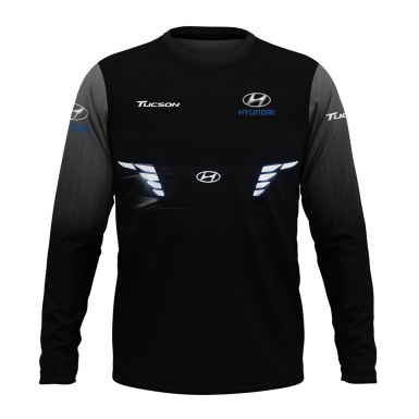 Hyundai Tucson t-shirt Long Sleeve Black Grey Brushed Metal Design