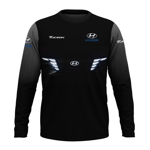 Hyundai Tucson t-shirt Long Sleeve Black Grey Brushed Metal Design