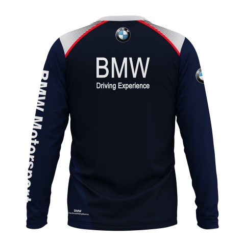 BMW M Power Long T-Shirt Dark Blue Grey Color Stripes