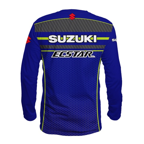 Suzuki T-Shirt Long Sleeve Blue Red Lime Edition