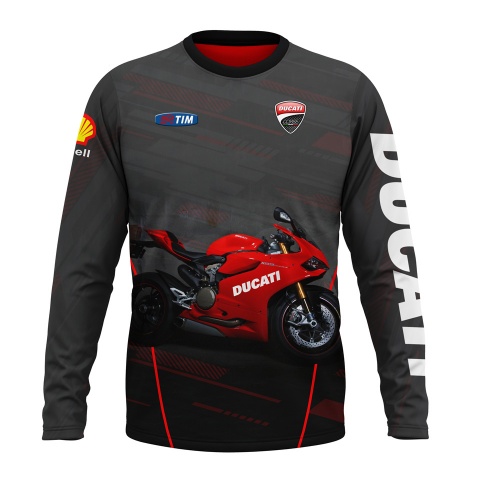 Ducati Long Sleeve T-Shirt Black Grey Red Collage