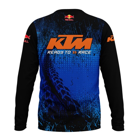 KTM T-Shirt Long Sleeve Blue Black Ready To Race Edition