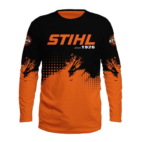 Stihl Racing Long Sleeve T-Shirt Orange Black Brushed Edition