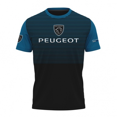 Peugeot Sport T-Shirt Black Blue Stripes Edition