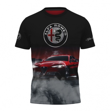 Alfa Romeo Short Sleeve T-Shirt Full Color Grey Smoke Edition
