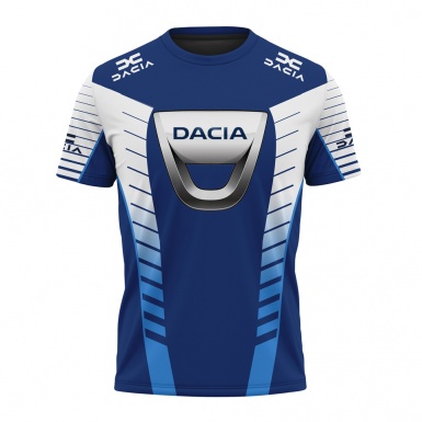 Dacia Short Sleeve T-Shirt Blue White Stripes Edition