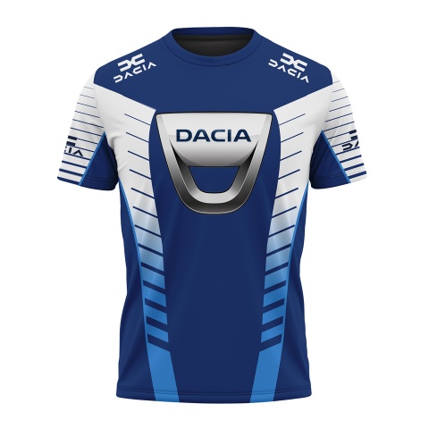 Dacia Short Sleeve T-Shirt Blue White Stripes Edition