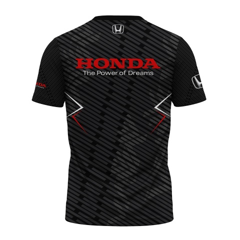 Honda Short Sleeve T-Shirt Black Red Texture Design
