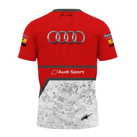 Audi T-Shirt Schaeffler Quattro Red White Snowy Edition