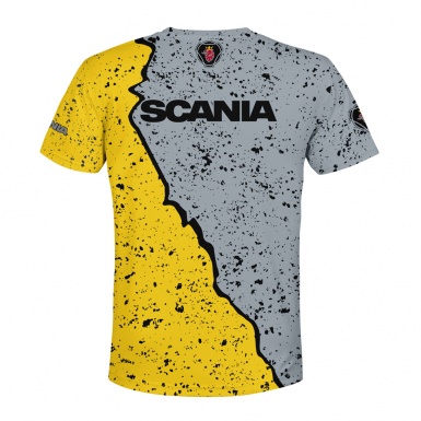 Scania Short Sleeve T-Shirt Grey Yellow Half Edition