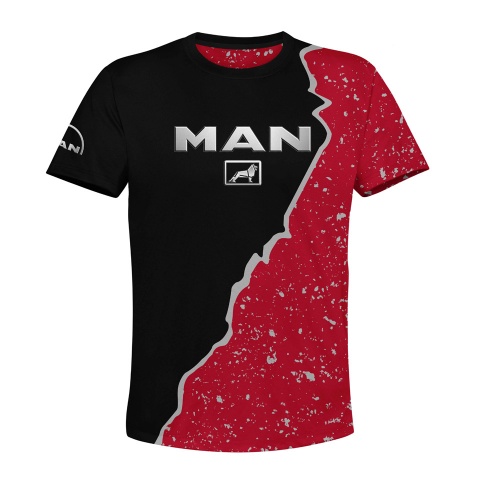MAN T-Shirt Half Black Half Red Color Edition