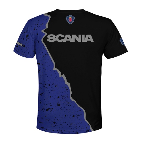 Scania Short Sleeve T-Shirt Black Blue Half Edition