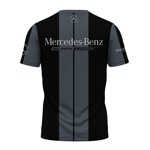 Mercedes Short Sleeve T-Shirt Black Liner Multicolor Print