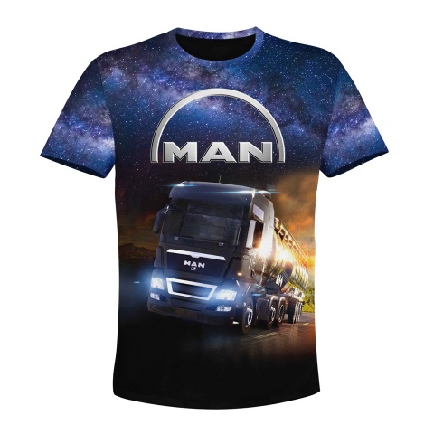 MAN T-Shirt Short Black Multicolor Truck Edition