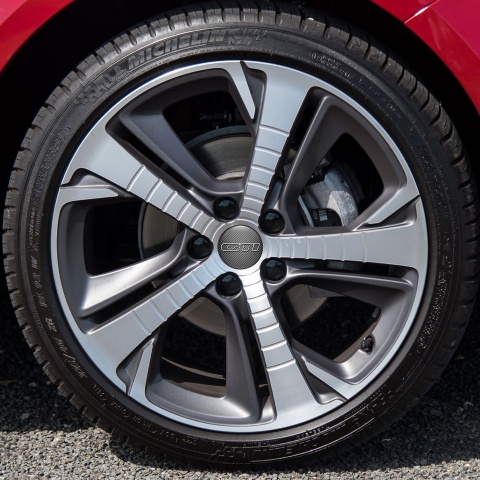 Peugeot  Gti Wheel Center Caps Emblem Gray Carbon