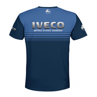 Iveco Short Sleeve T-Shirt Dark Light Blue Stripes Edition