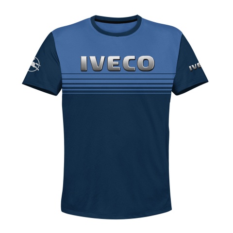 IVECO Short Sleeve T-Shirt Dark Light Blue Stripes Edition