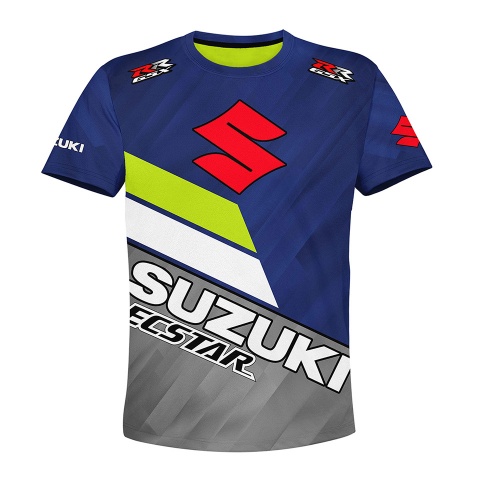Suzuki RR GSX T-Shirt Short Sleeve Blue Red Lime Edition