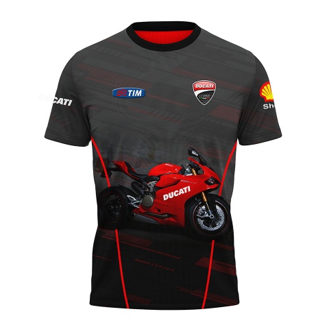 Ducati Short Sleeve T-Shirt Black Grey Red Bike Collage