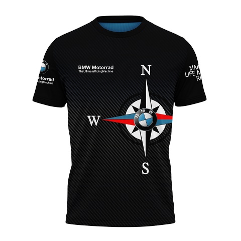BMW T-Shirt Short Sleeve Motorrad Compass Striped Edition