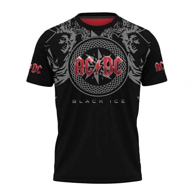 Music Short Sleeve T-Shirt AC-DC Black Ice Edition