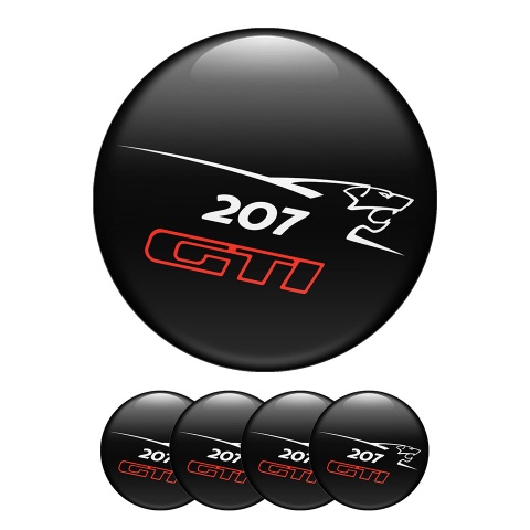 Peugeot Gti   Wheel Center Cap Domed Stickers Model 207