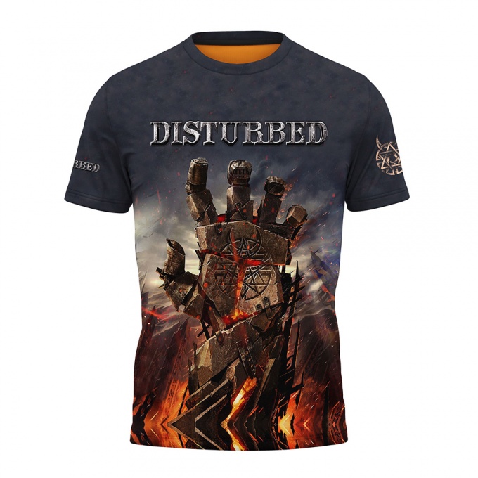 Music T-Shirt Disturbed Short Sleeve Asylum Full Print