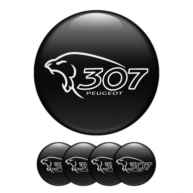 Peugeot Gti Silicone Stickers Center Hub Model 307 Black