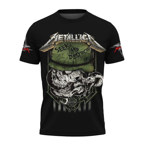 Music T-Shirt Metallica Short Sleeve Seek And Destroy Edition