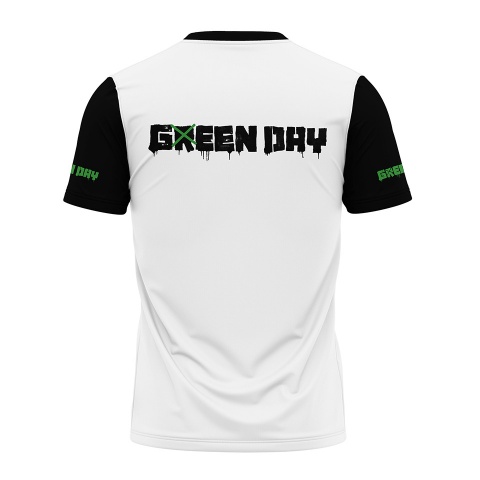 Music Short Sleeve T-Shirt Green Day Black Green Print