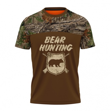 Hunting Short Sleeve T-Shirt Bear Hunting Logo Forest Edition