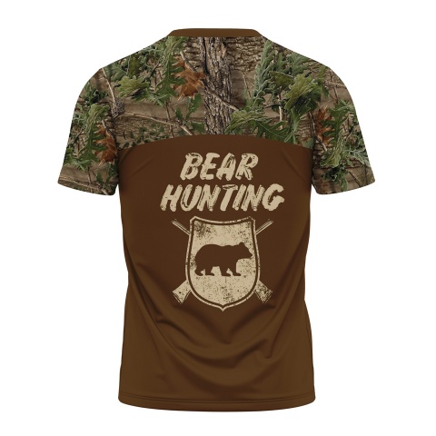 Hunting Short Sleeve T-Shirt Bear Hunting Logo Forest Edition