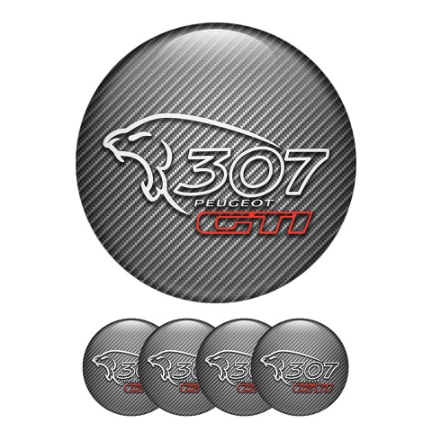Peugeot Gti Sticker Wheel Center Hub Badge Gray Carbon Printing