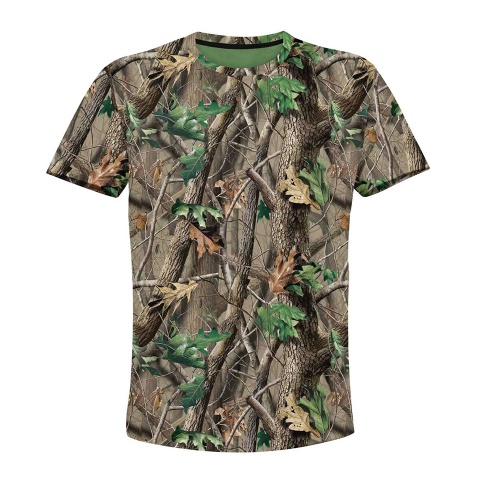 Hunting Short Sleeve T-Shirt Spring Oak Forest Tree Print