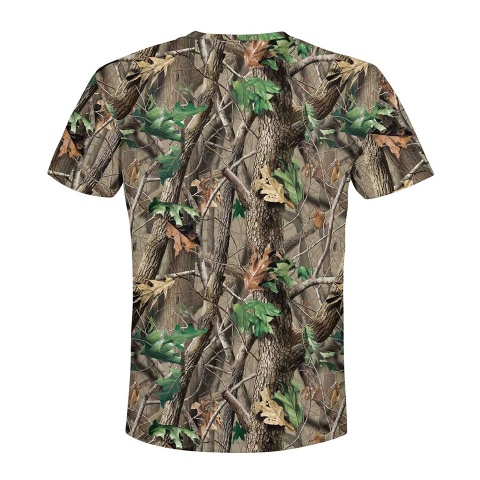 Hunting Short Sleeve T-Shirt Spring Oak Forest Tree Print
