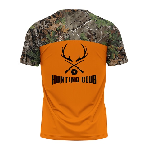Hunting Club T-Shirt Short Sleeve Forest Camo Color Print