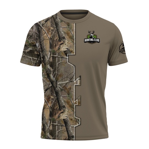 Hunting Club T-Shirt Short Sleeve Pine Forest Full Color Print