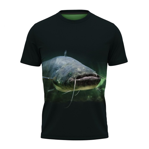 Fishing T-Shirt Short Sleeve Black Catfish Bottom Lake Edition
