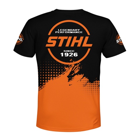 Stihl Racing T-Shirt Short Sleeve Orange Black Brushed Edition
