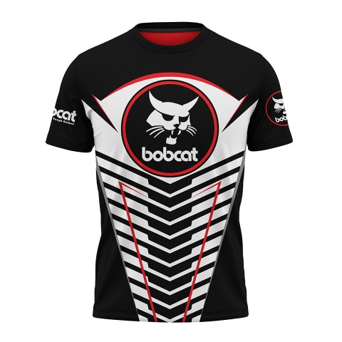 Bobcat T-Shirt Short Sleeve Black White Grill Predator Edition