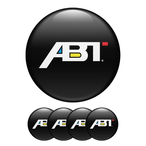 ABT Sportsline Domed Stickers Wheel Center Cap Black Edition