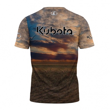 Kubota T-Shirt Short Sleeve Field Sunset Tractor Collage