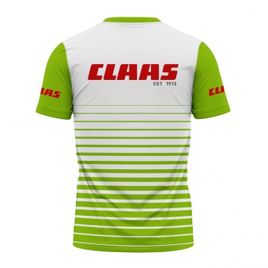 Claas Short Sleeve T-Shirt Lime Green White Red Design