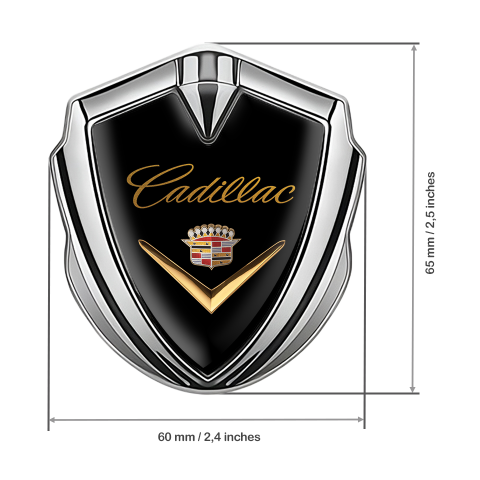 Cadillac Self Adhesive Bodyside Silver Emblem Classic Edition