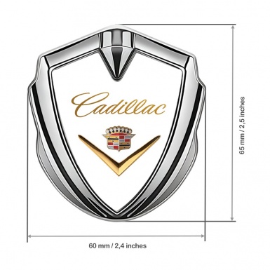 Cadillac Metal Emblem Self Adhesive Silver White Gold Logo