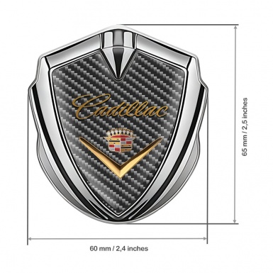 Cadillac Tuning Emblem Self Adhesive Silver Carbon Edition