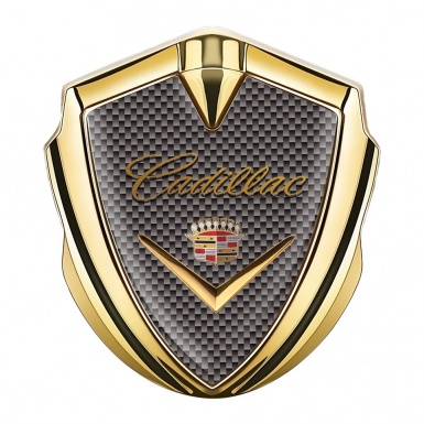 Cadillac Selbstklebendes Metallaufkleber Emblem Goldtonfarbe Braun carbon Design