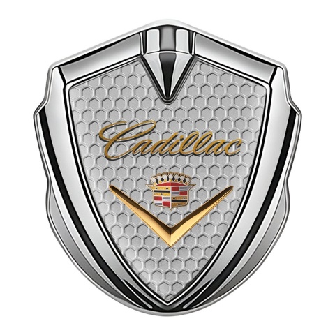 Cadillac Metal Emblem Self Adhesive Silver Cells Design
